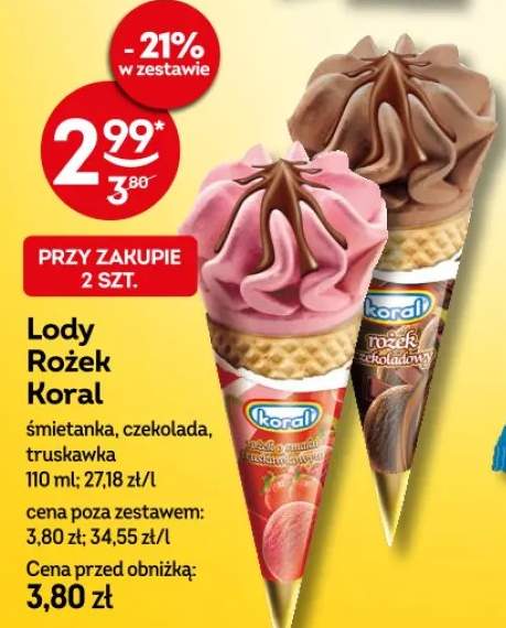Lody Rożek czekoladowy Koral