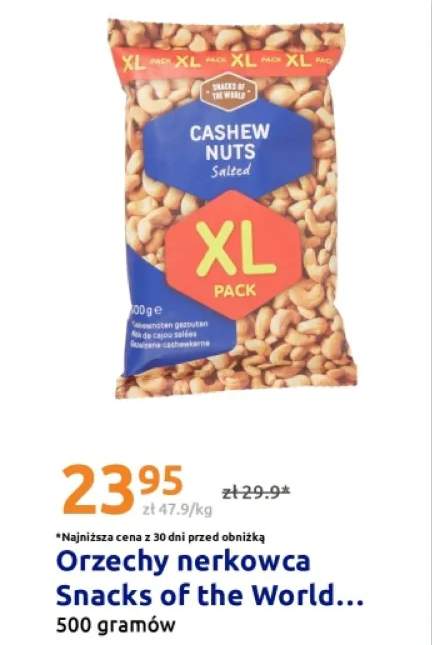 Orzechy nerkowca solone Snacks of the World XL Pack