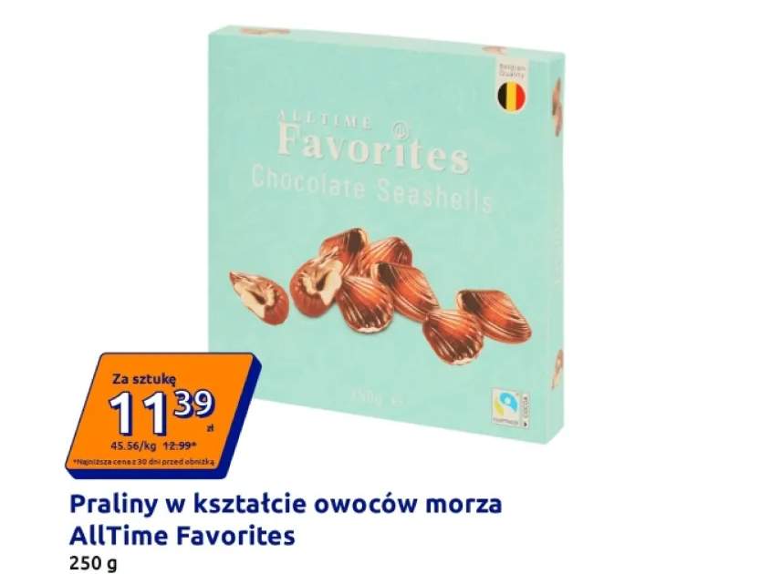 Praliny w kształcie owoców morza AllTime Favorites Chocolate Seashells