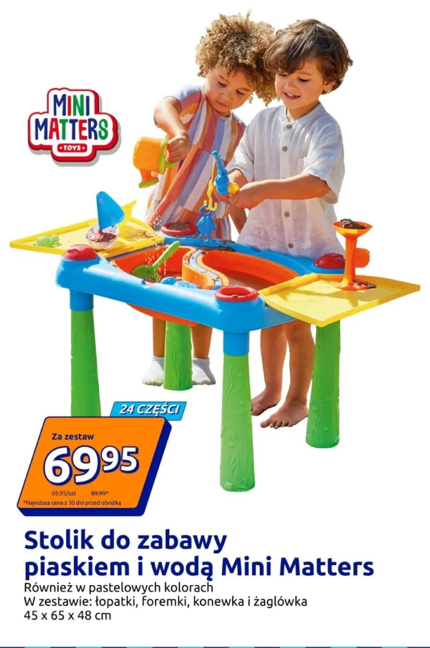 Stolik do zabawy piaskiem i wodą Mini Matters 45x65x48cm