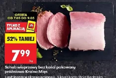 Schab wieprzowy bez kości pakowany próżniowo Kraina Mięs