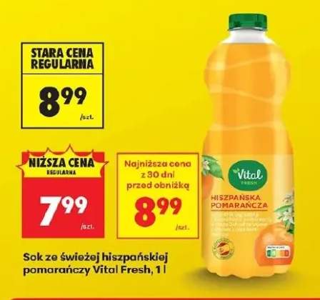 Sok ze świeżej hiszpańskiej pomarańczy Vital Fresh