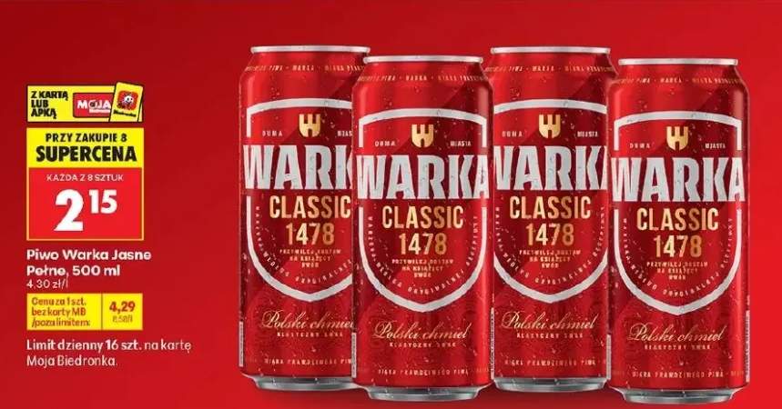 Piwo Warka Classic 1478 Jasne Pełne