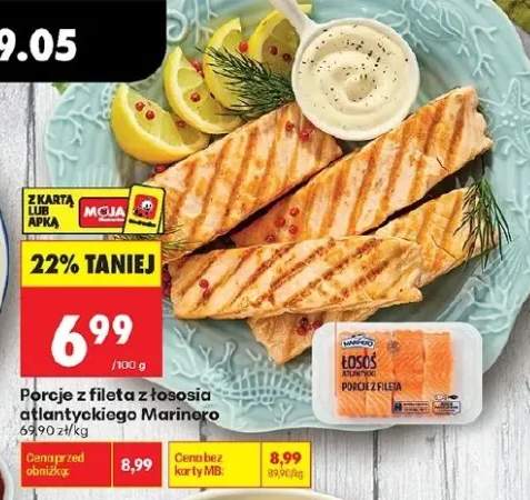 Porcje z fileta z łososia atlantyckiego Marinero