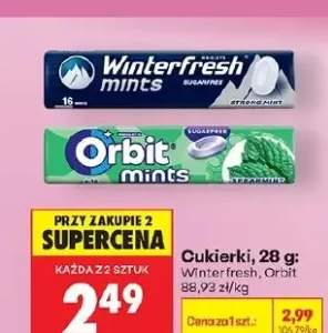 Cukierki Winterfresh mints Strong Mint