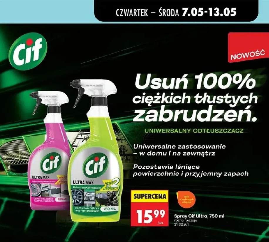 Spray Cif Ultra Max Uniwersalny Odtłuszczacz