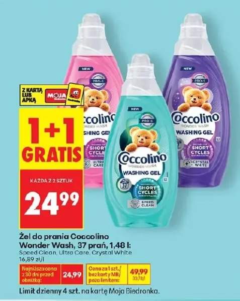 Żel do prania Coccolino Wonder Wash Speed Clean 37 prań