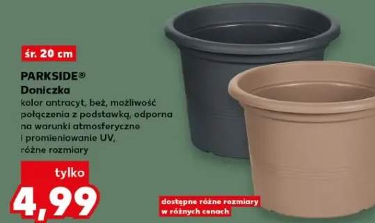 Doniczka Parkside® kolor antracyt beż