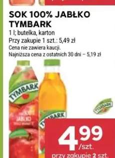 Sok 100% jabłko Tymbark butelka karton