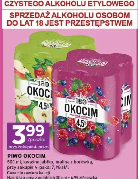 Piwo Okocim malina z borówką