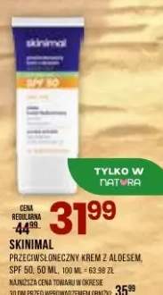 Przeciwsłoneczny krem z aloesem SPF 50 Skinimal 50ml