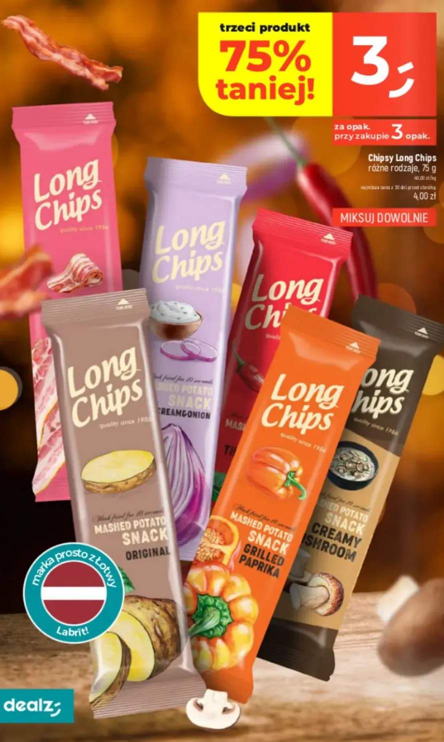 Chipsy Long Chips Original