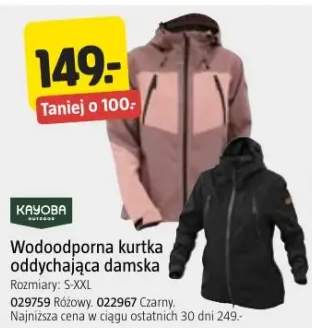 Wodoodporna kurtka oddychająca damska Kayoba różowa rozmiary S-XXL