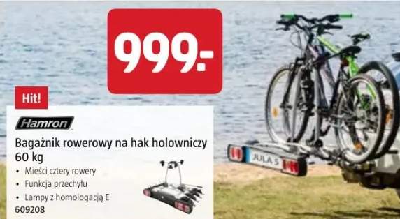 Bagażnik rowerowy na hak holowniczy Hamron 60kg