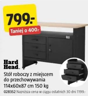Stół roboczy Hard Head z miejscem do przechowywania 114x60x87cm 150kg