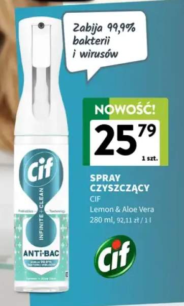 Spray czyszczący Cif Anti-Bac Lemon & Aloe Vera