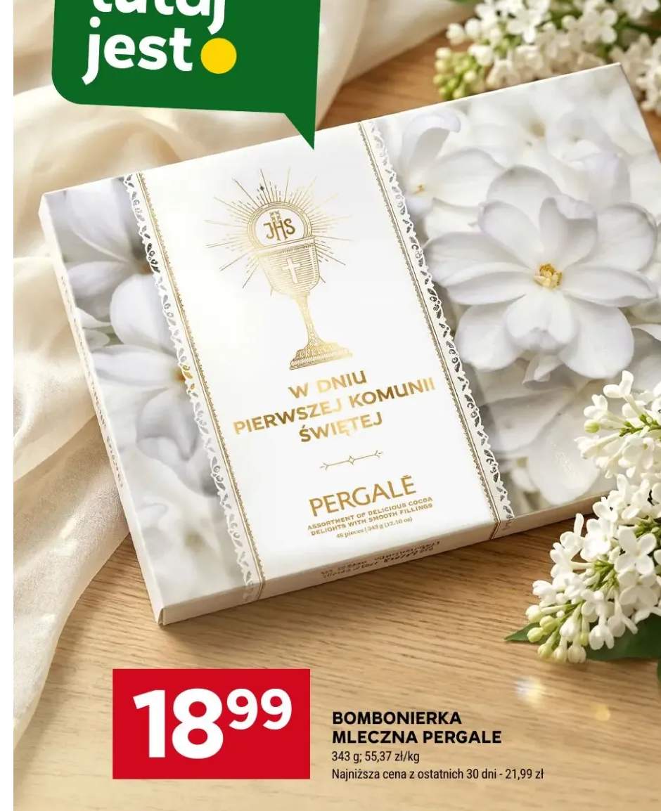 Bombonierka mleczna Pergale W dniu Pierwszej Komunii Świętej