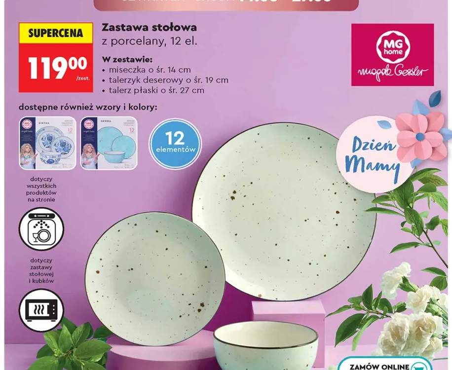 Zastawa stołowa z porcelany MG home 12 elementów