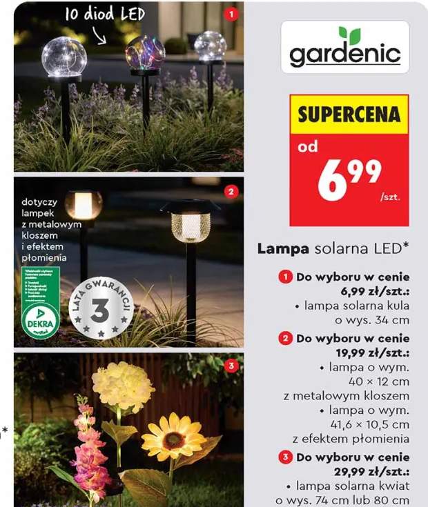 Lampa solarna kula Gardenic o wys. 34cm