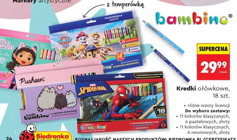 Kredki ołówkowe Bambino 18szt.