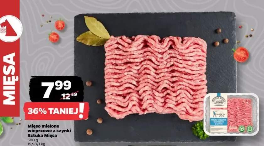 Mięso mielone wieprzowe z szynki Sztuka Mięsa