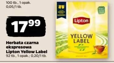 Herbata czarna ekspresowa Lipton Yellow Label