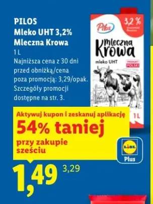 Mleko UHT 3,2% Mleczna Krowa Pilos