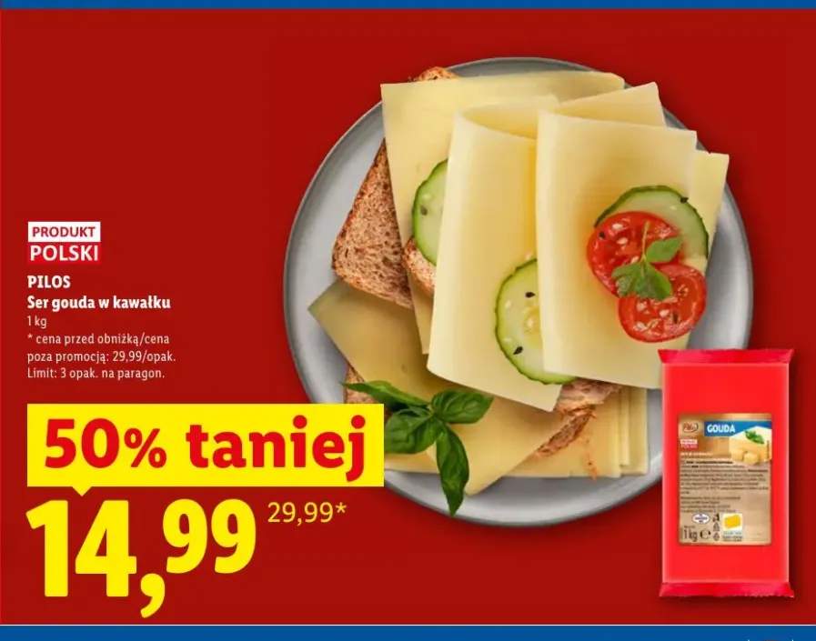 Ser gouda w kawałku Pilos