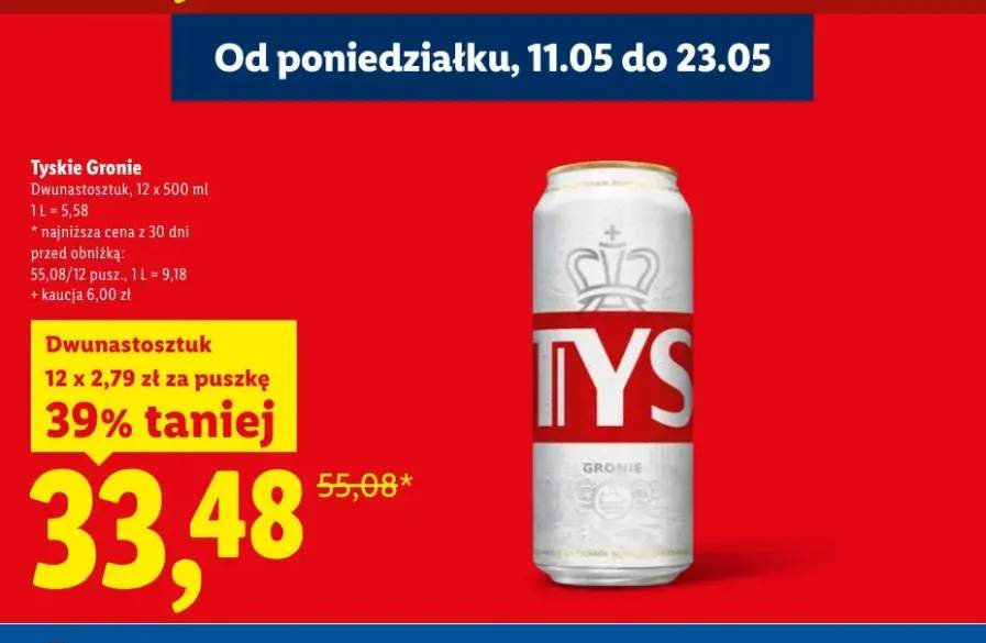 Piwo Tyskie Gronie 12-pak 500ml