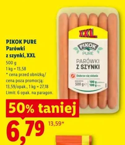 Parówki z szynki XXL PIKOK PURE