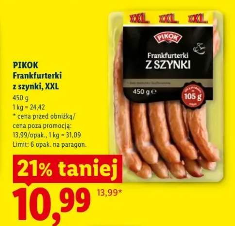 Frankfurterki z szynki XXL PIKOK