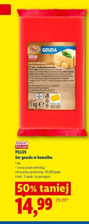 Ser gouda w kawałku Pilos