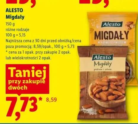 Migdały w karmelu z miodem Alesto