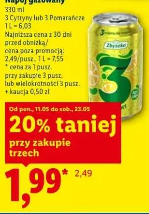 Napój gazowany 3 Cytryny ZBYSZKO 330ml