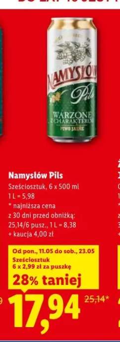 Piwo Namysłów Pils 6-pak 500ml