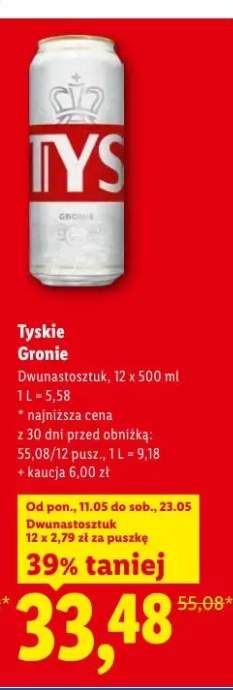 Piwo Tyskie Gronie 12-pak 500ml