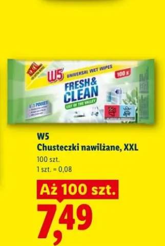 Chusteczki nawilżane W5 XXL Fresh & Clean Lily of the valley