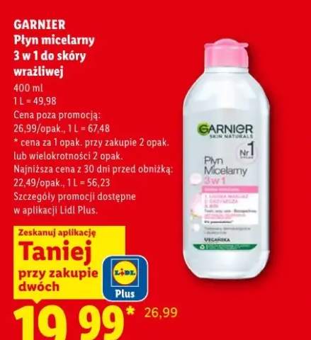 Płyn micelarny 3 w 1 do skóry wrażliwej GARNIER