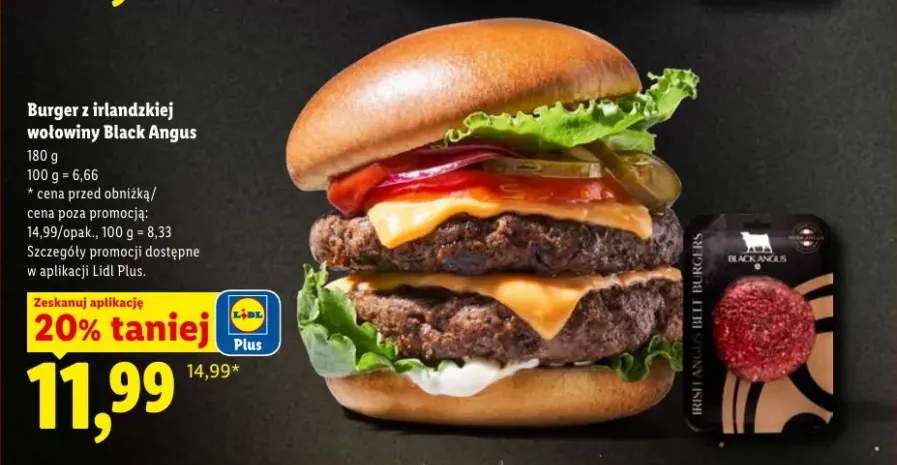 Burger z irlandzkiej wołowiny Black Angus