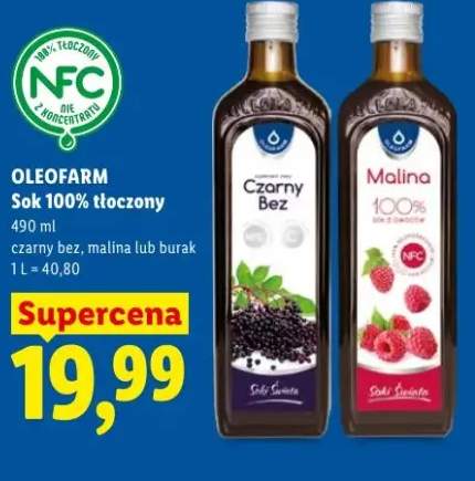 Sok 100% tłoczony Oleofarm czarny bez