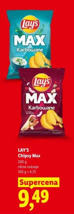 Chipsy Lay's MAX Karbowane Tzatziki