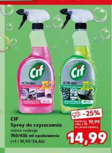 Spray do czyszczenia Cif Ultra Max uniwersalny odtłuszczacz