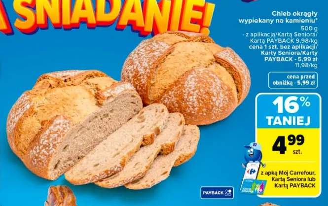 Chleb okrągły wypiekany na kamieniu