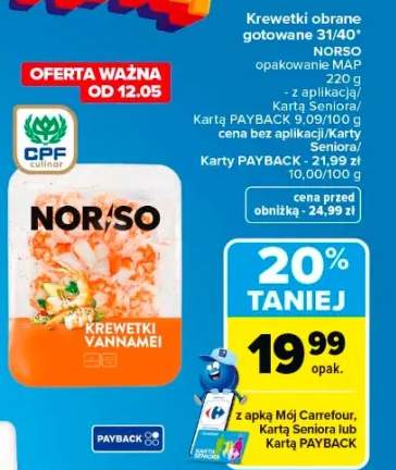 Krewetki obrane gotowane 31/40 NORSO