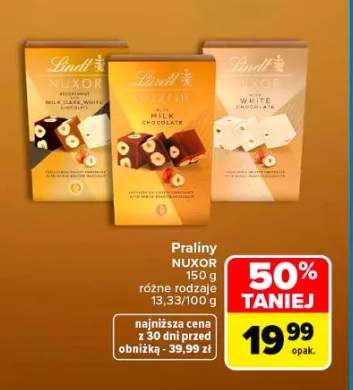 Praliny Lindt Nuxor Assortment Milk, Dark, White Chocolate 150g