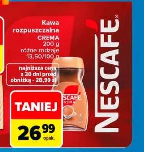 Kawa rozpuszczalna NESCAFÉ CREMA