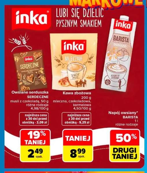 Owsiane serduszka SERDECZNE musli z czekoladą Inka