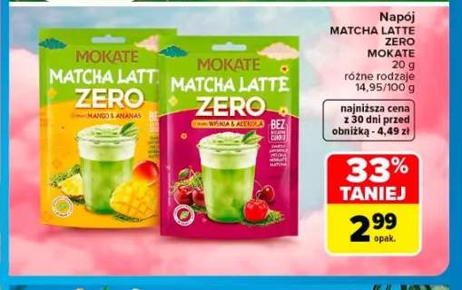 Napój MATCHA LATTE ZERO MOKATE Wiśnia & Acerola