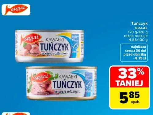Tuńczyk kawałki w oleju roślinnym GRAAL