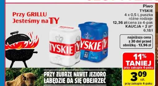 Piwo bezalkoholowe Tyskie 0,0% 4-pak 0,5l